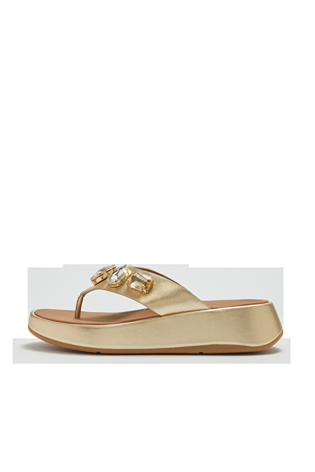 Women's F-Mode Ultra-Jewel Leather Toe-Post Sandals