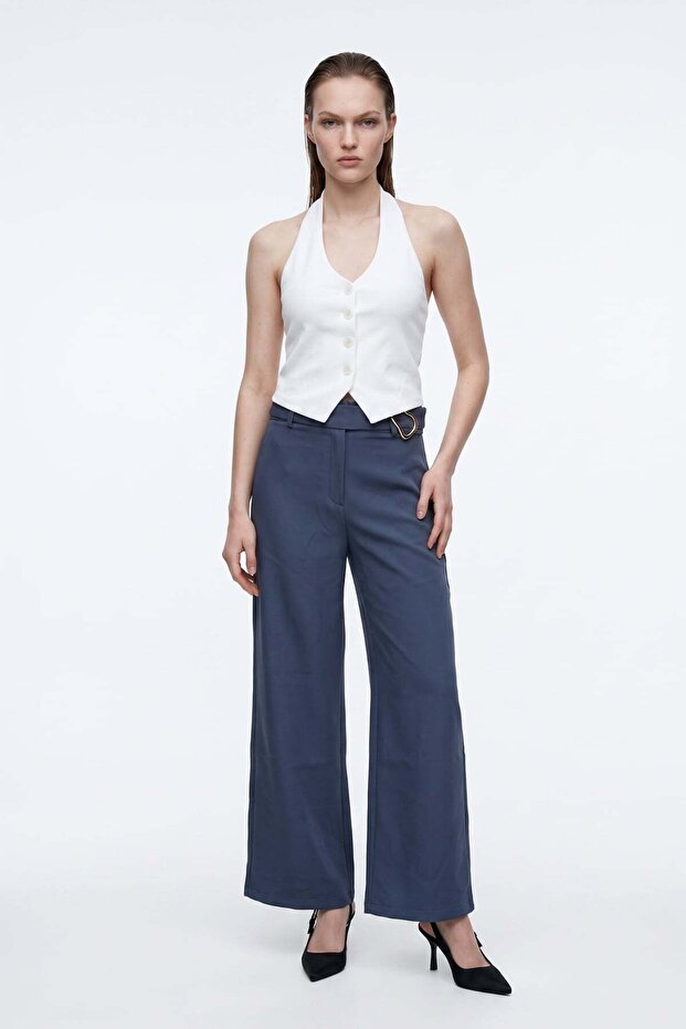 High Waist Belt Detailed Palazzo Pants