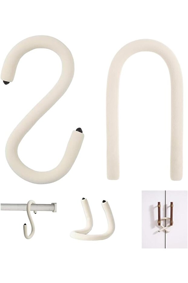 bendable hooks - flexible S-shaped hooks - for garages - wardrobes - kitchens - & plants - reusable twisted cable tie rods - 6-Pack