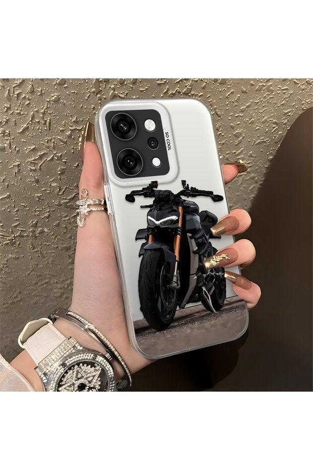 Oppo Reno14 Pro Compatible Cool Sport Motorcycle Printed Matte Quality Soft Silicone Case