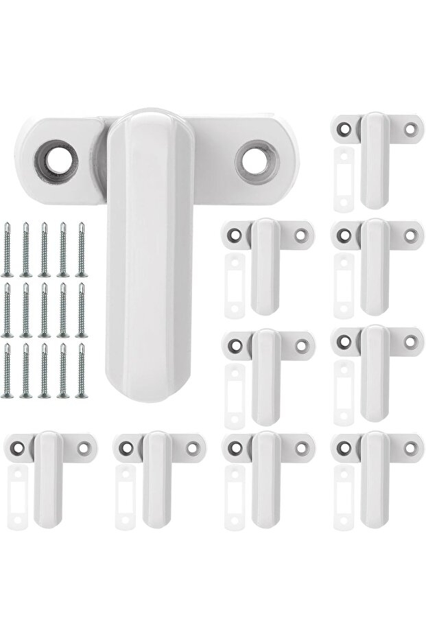 10-Pack Anti-theft Safety White Metal Window Locks - Child Safety Window Locks