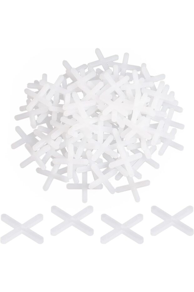 500-piece pack of tile spacers, 3mm white tile spacers, suitable for wall and floor tiles.