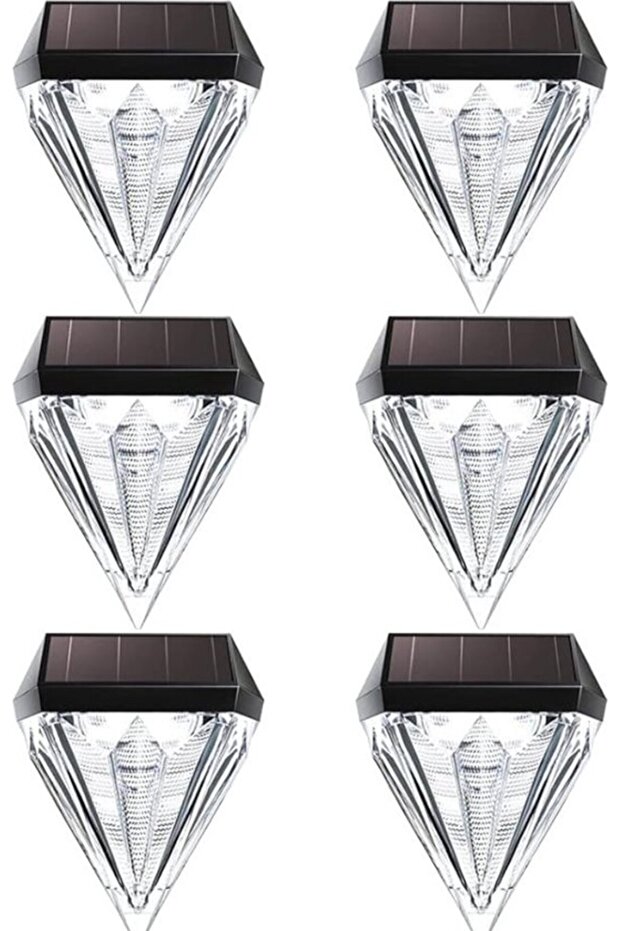 Solar lights - Diamond-shaped - 6-piece set - Wall lights - Outdoor lights - Garden lights - Solar-powered