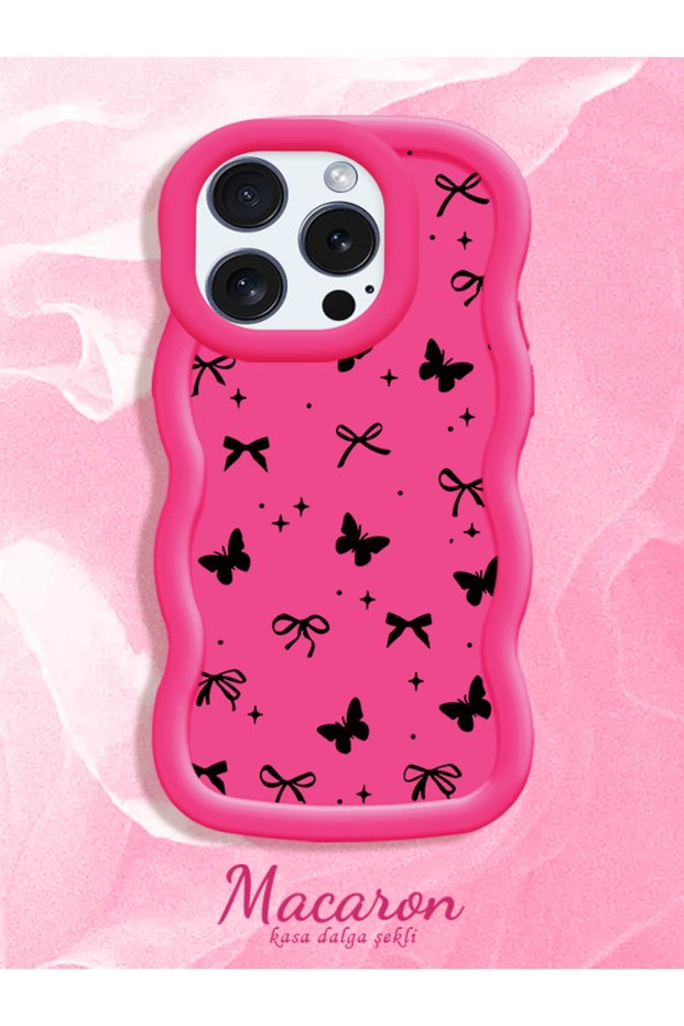 iPhone 14 Pro Compatible Thin Butterfly Bow Printed Soft Structure Daily Use Phone Case