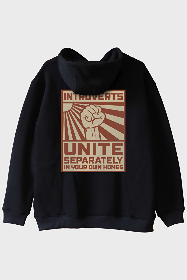 Introverts Unite Black Hoodie