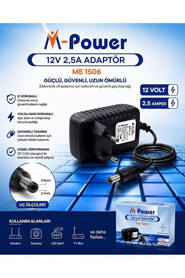 12V 2.5A Adaptör