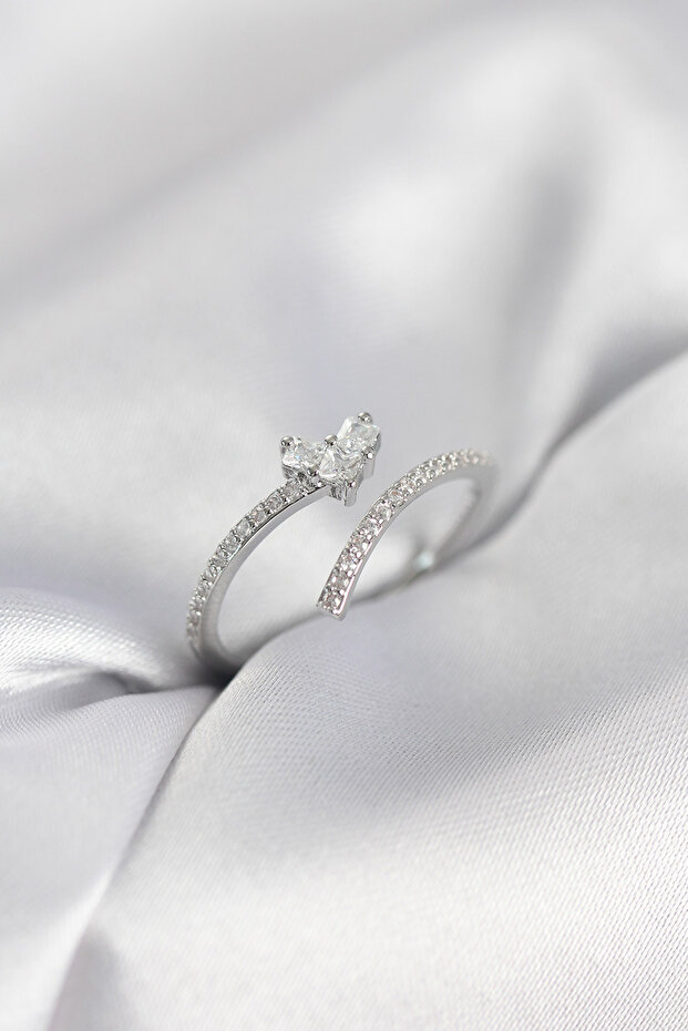 Silver Color Zircon Stone Tail Model Women's Ring