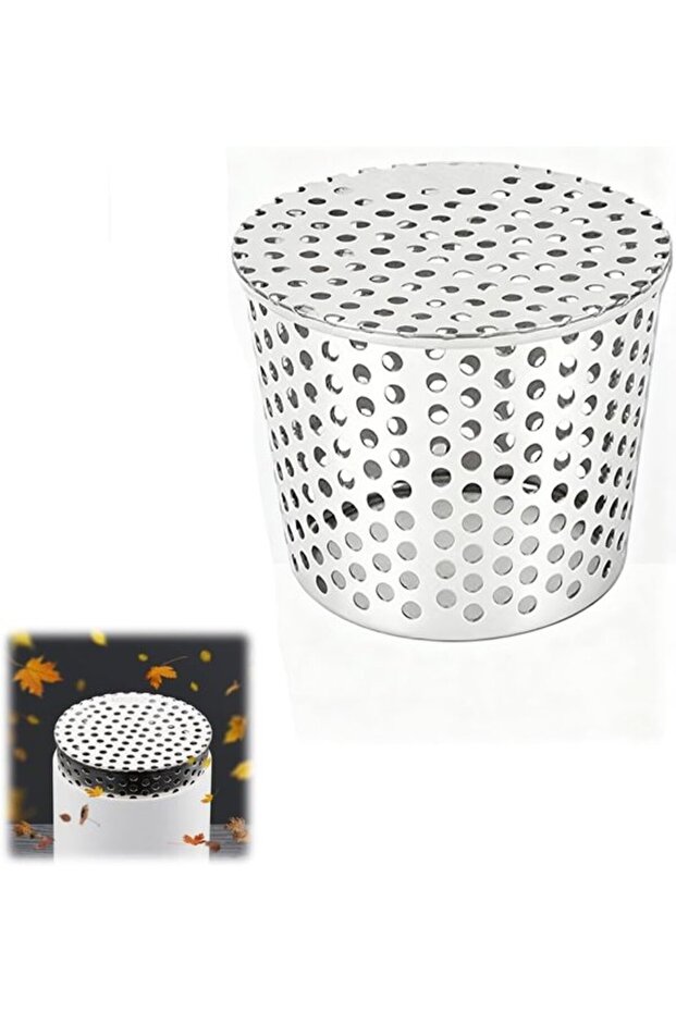 Leaf protection netting with stainless steel drain outlets, for flat roofs and rainwater systems, effectively prevents fallen leaves from clogging...