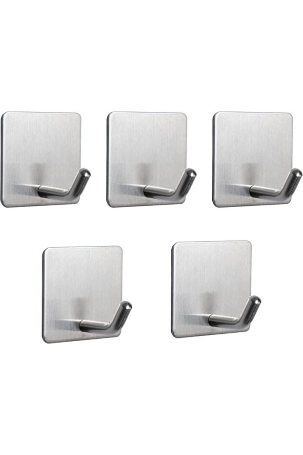Pack Self-Adhesive Hooks Heavy Duty Wall Hook Towel Hooks and Coat Rack for Cabinet Doors Stainless Steel Waterproof Self-Adhesive Holders Kitchen