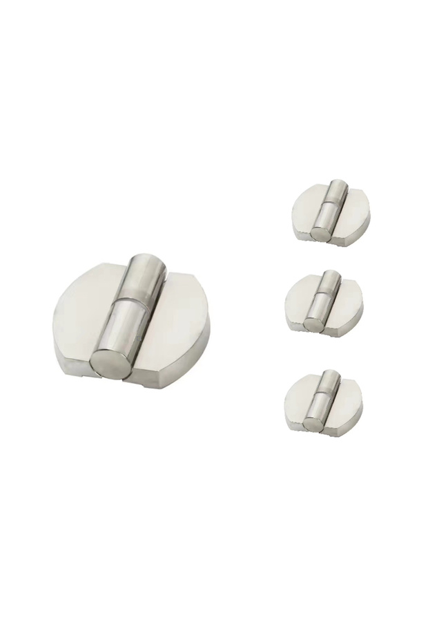 2-Pack Stainless Steel Public Restroom Toilet Partition Hinges for Hotel & Mall Bathroom Doors (Silver, Left-Hand)