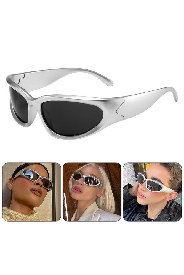Two-pack, unisex sunglasses, steampunk hip-hop style, lightweight and sun-protective, oval-shaped outdoor UV400 sports sunglasses.