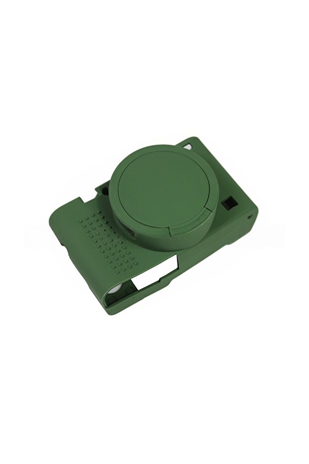 Protective case for Sony Cybershot DSC-RX100M7 camera - made of silicone, black, provides extra protection for camera lens - green