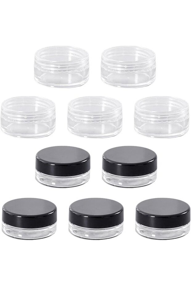 10-piece mini packaging box, round packaging box, plastic packaging box, portable pill box, multifunctional transparent packaging box