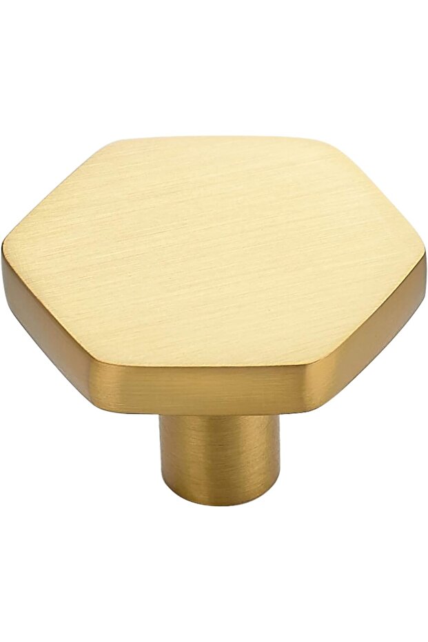 10-Piece Set Cabinet Handles & Pull Knobs - Brass Furniture Door Handles - 30*30*21 mm - Gold - With Screws