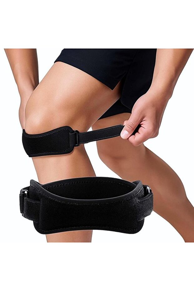 2 Pcs Elastic Knee Brace with Adjustable Patellar Tendon Bandage - Kneecap Support & Meniscus Stabilization for Men