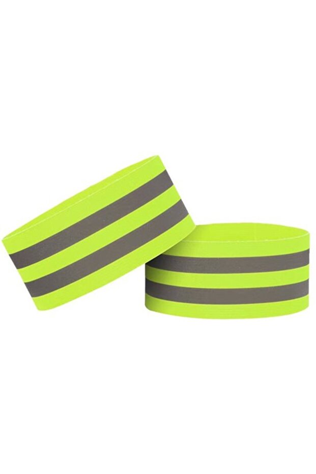 Green High-Visibility Rechargeable LED Running Light Armband, Elastic Reflective Strip for Night Cycling & Walking