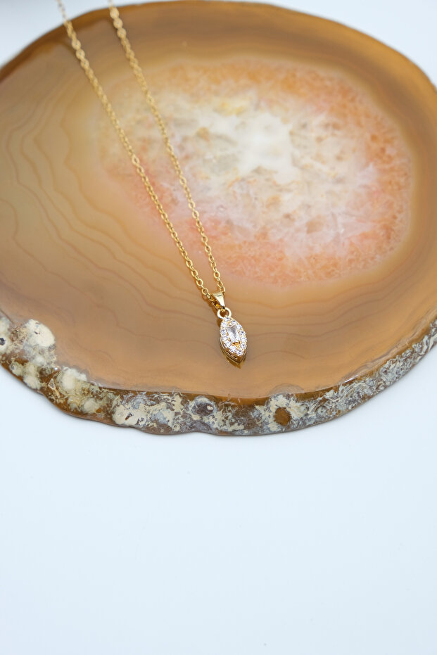 Spare Gold Color Zircon Necklace