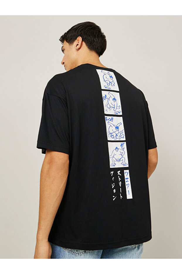 Back Graphic Print Oversized T-Shirt