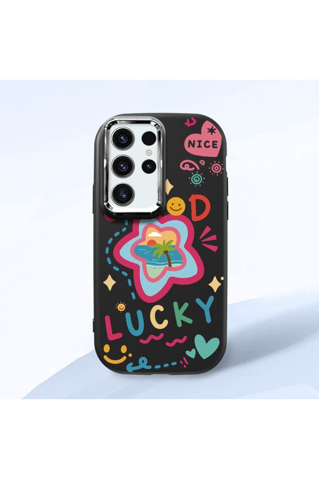 Samsung Galaxy S23 Ultra Compatible Case Camera Protector Black Silicone Couple Phone Case Heart Pattern