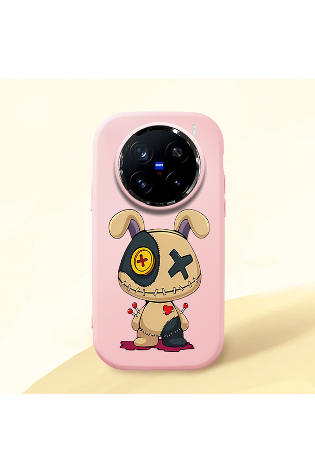 Vivo X200 Pro Compatible Case Camera Protective Pink Silicone Couple Phone Case Character Patterned