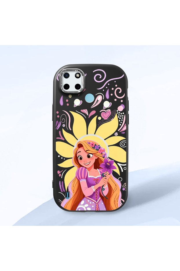 Black Silicone Case Compatible with Realme C21Y/C25Y with Shock-Absorbing Camera Protections