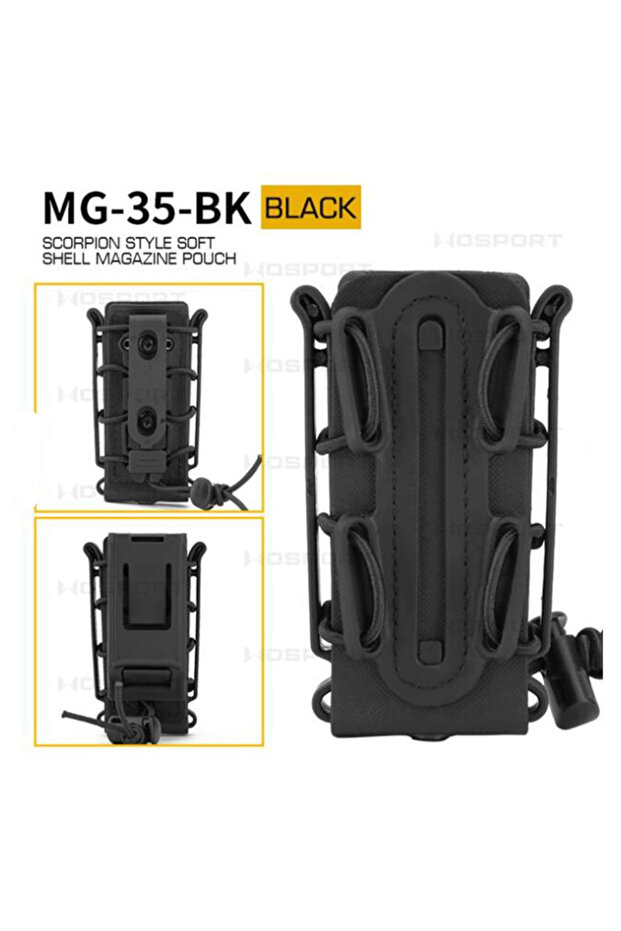 Black Tactical 9mm Single Magazine Pouch with Molle Clip Quick Release for P226 Glock 17 19 Beretta