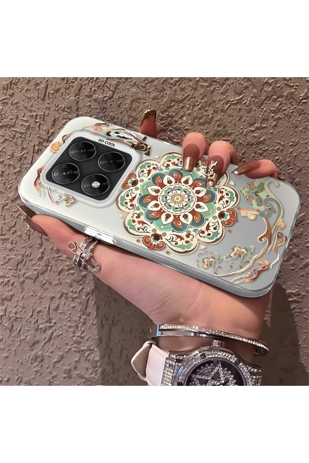 Poco X7 Compatible Traditional Dunhuang Motif Silicone Phone Case, Shockproof