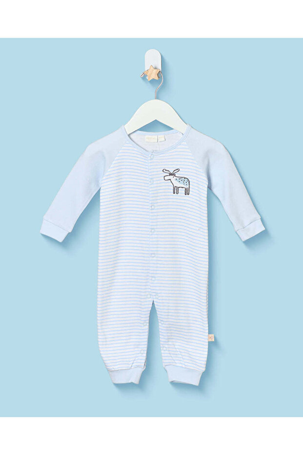 Baby Boys Blue Striped Sleepsuit