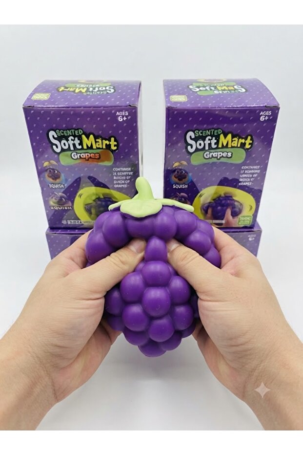 GIANT Scented SoftMart Grapes Squishy - 22cm Jumbo Slow Rising Fidget Toy for Adults & Kids