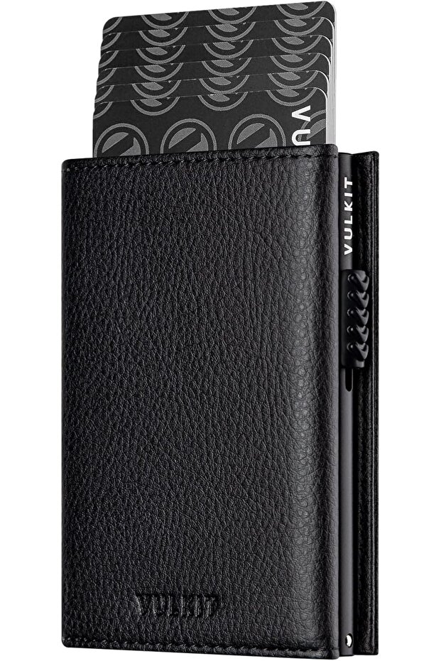 Leather Wallet with Pop-Up Design for Credit Cards, Rfid Blocking Feature, and Pocket for