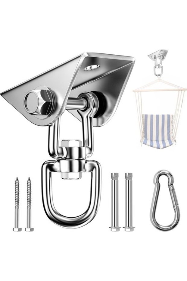 360 Hook Steel Stainless Wooden Lifting Heavy Duty 350kg Load Capacity Rotation Screws Suspension Swing Hook Suitable Beams Concrete Ceilings Can