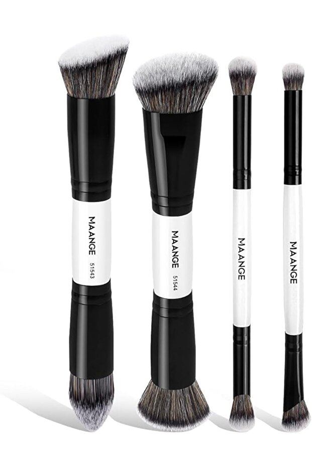 4 PCS Foundation Contour Conceal Brush Set, Makeup Brushes, Eyeshadow Concealer Brush, Double