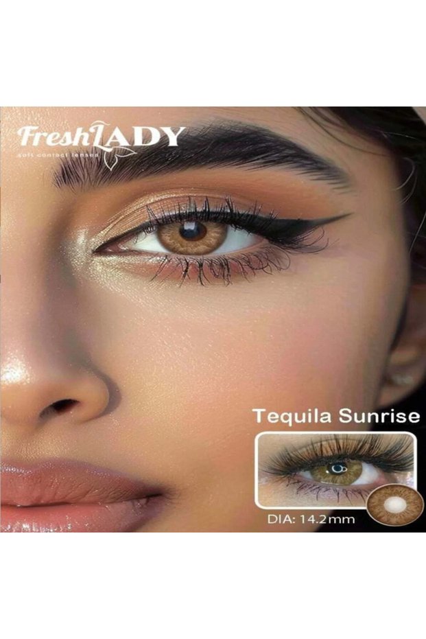 Tequila Sunrise Monthly Disposable Contact Lenses, Color Contact Lenses, Cosmetic Contact Lenses, Brown Contact Lenses