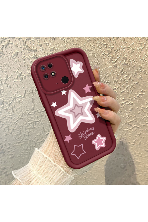 Redmi 10C Compatible Fashionable Shiny Star Themed Case, Scratch-Resistant