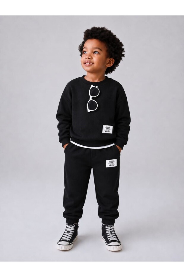 Boy's Wafle Top and Bottom Set