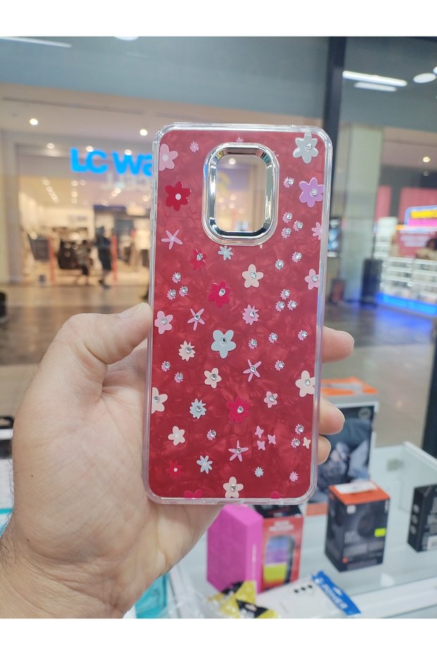 حافظة لامعة متوافقة مع هاتف Xiaomi Redmi Note 9 Pro من نوع Daisy Shine Stone Flower Pattern