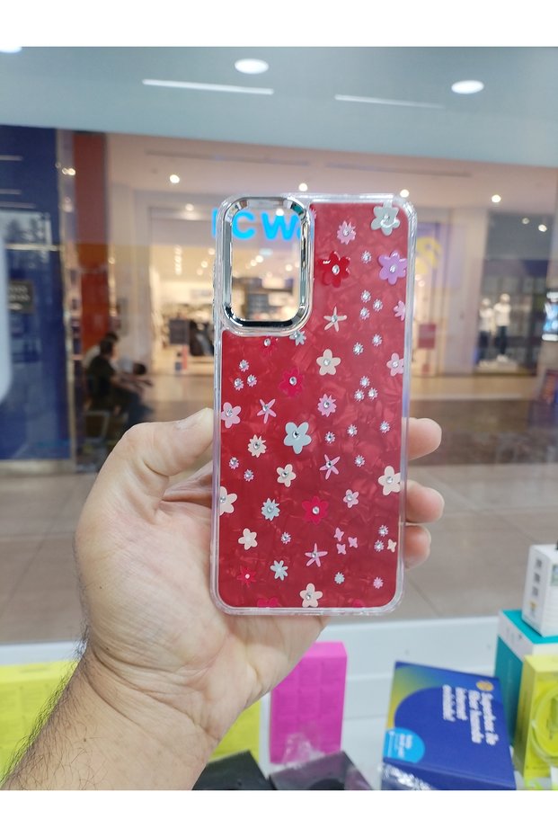 Samsung Galaxy A13 Daisy Shine Stone Flower Patterned Shiny Case