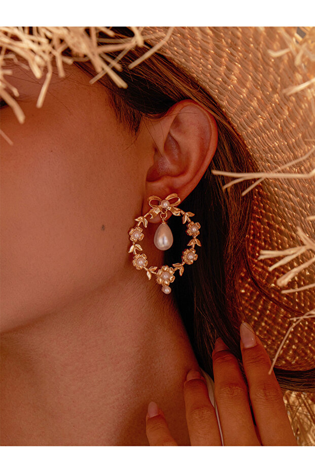 Beaded Bow Dangle Earrings