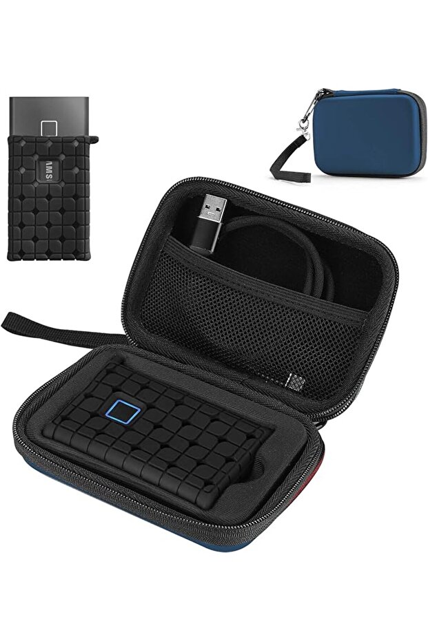 حافظة ProCase Samsung T7 / T7 Touch المحمولة لحمل أقراص SSD مع غطاء من السيليكون، مصنوعة من مادة EVA الصلبة المقاومة للصدمات