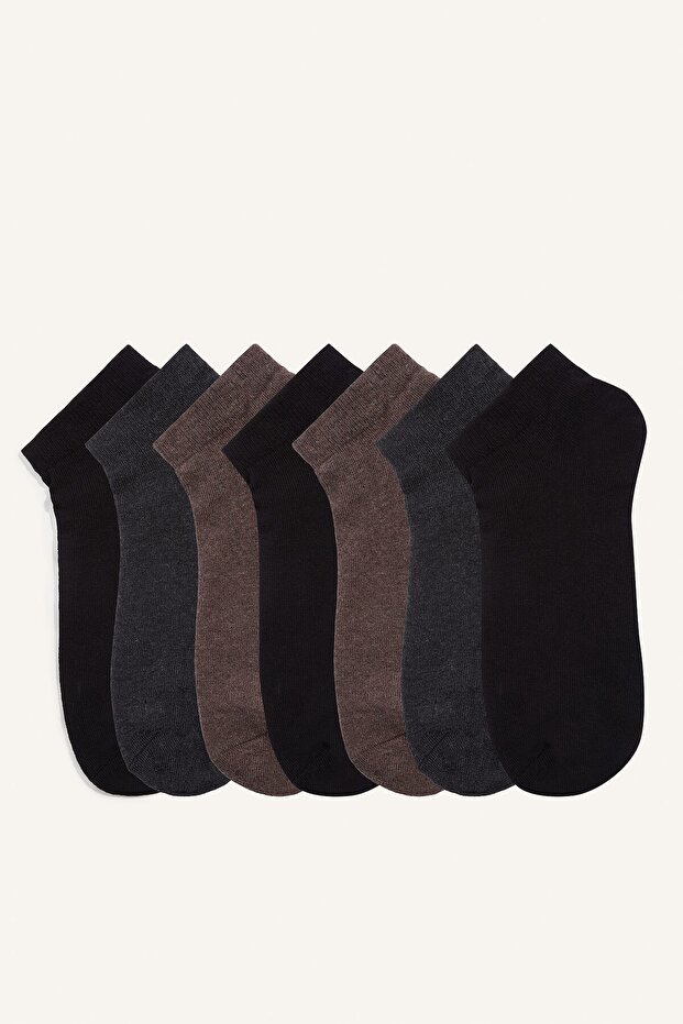 Men's 7-Piece Cotton Look Booties Socks I2943Axns