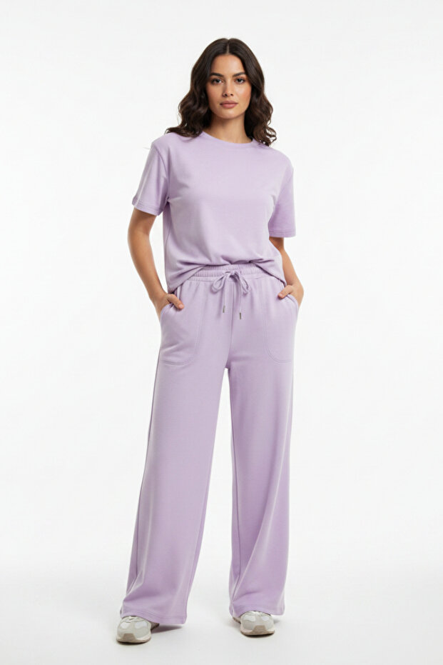 Women's Basic Short Sleeve Relaxed Fit Summer Set