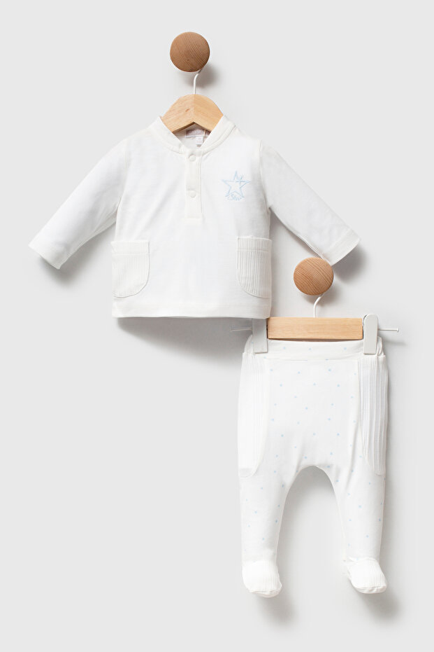 Baby Boy Double Set with Star Patterned Booties, Seasonal