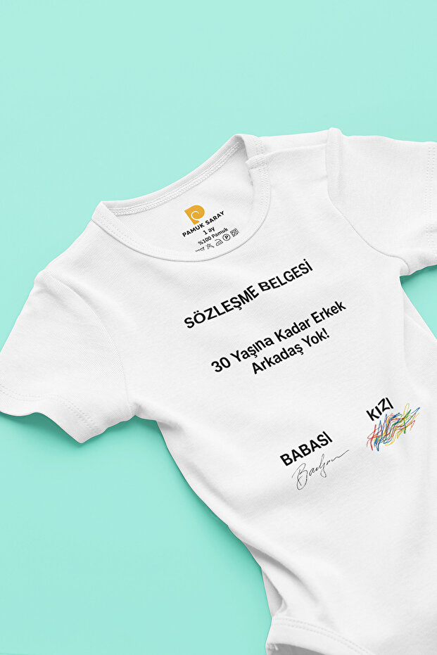 Contract Printed Text Short Sleeve Baby Bodysuit 100% Cotton