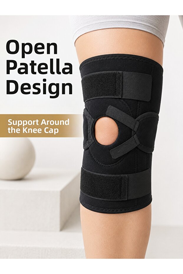 Open Patella Ligament Knee Brace with Side Support Flexible Adjustable Knee Support