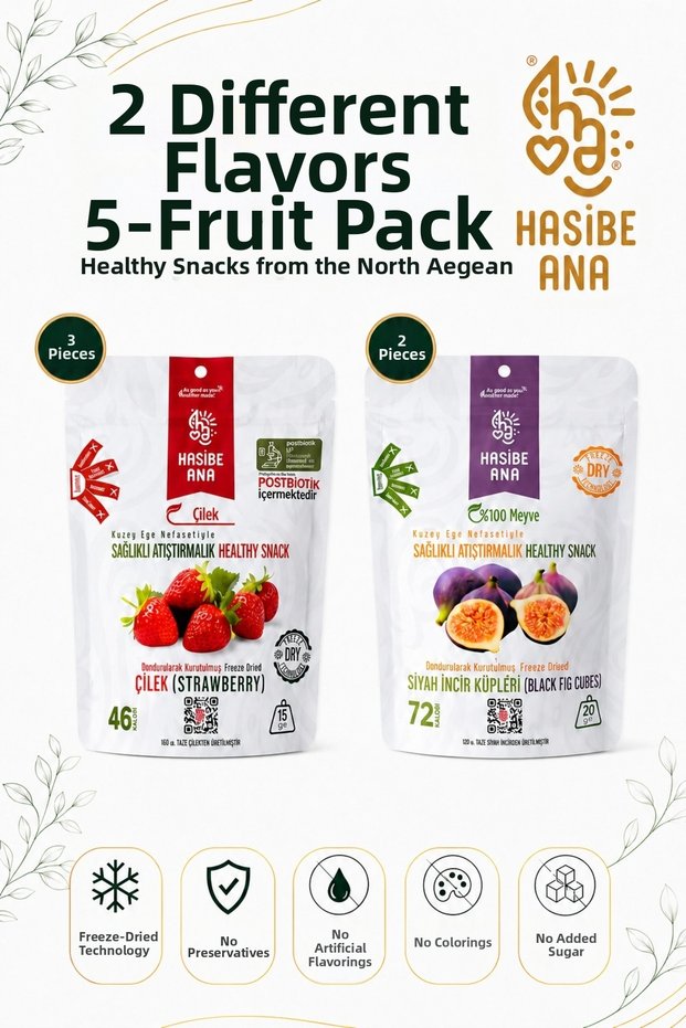 5-Piece Gourmet Fruit Set - Black Fig Cubes - Postbiotic Kalkım Strawberry