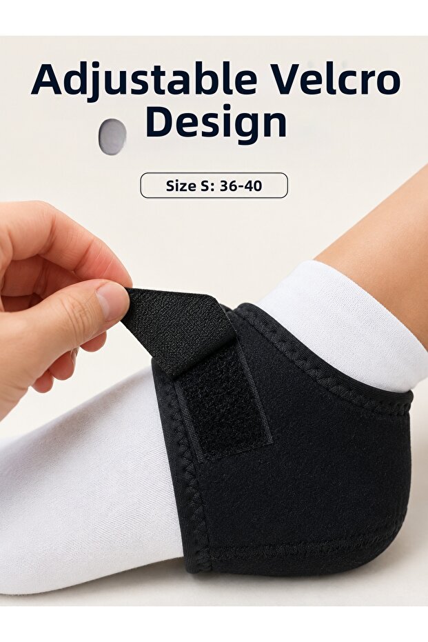 Size S Velcro Heel Sock with Adjustable Heel and Ankle Support