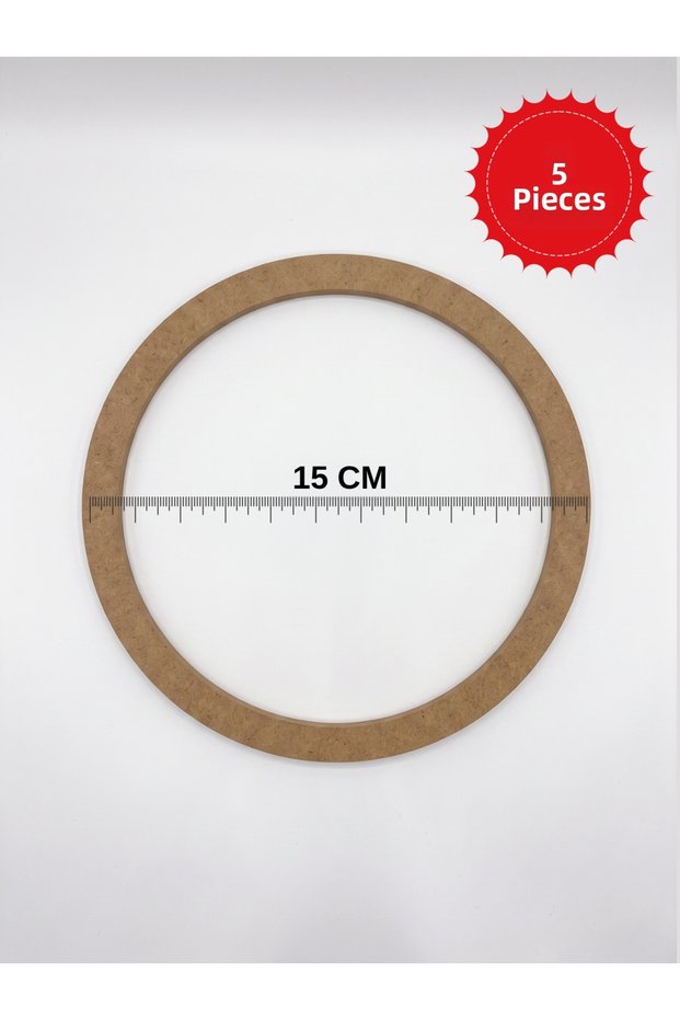 Set of 5 15 cm Diameter Raw Mdf Pulleys - Round Wooden Pulley Set - Decorative Hobby and Craft Pulley