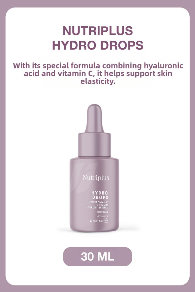 Nutriplus Hydro Drops 30 ml | Liquid Supplement Containing Hyaluronic Acid, Vitamin C, and Citrus Extract