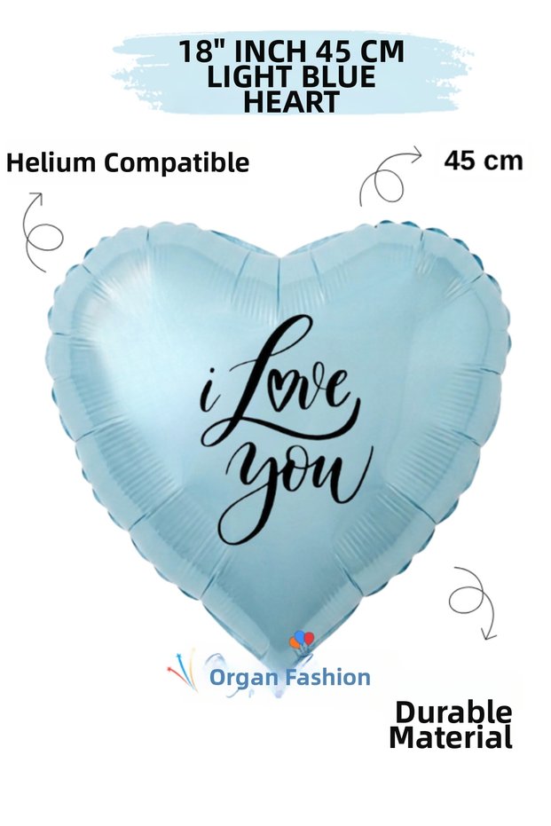 18 Inch 45 cm Foil Balloon | I Love You Printed | Valentine's Day Love Balloon Anniversary Marriage Proposal