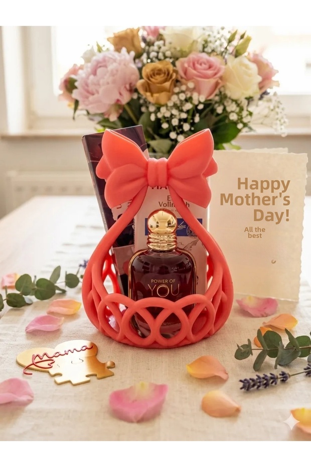 Coquette Bowknot Makeup Organizer Perfume Cosmetic Holder Desktop Basket Organizer